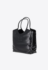Miu Miu Ivy Shoulder Bag in Softy Shine Leather Black 5BG321VOOO2IEO_F0002