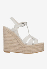 Saint Laurent Tribute 130 Leather Wedge Sandals White 611924BZC00_9008