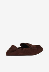 Miu Miu Logo Suede Leather Loafers Brown 5D341EFD005008_F0003