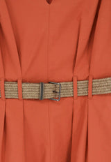 Brunello Cucinelli Monili-Embellished Mini Dress Orange ML140A5354C3980_TANGERINE_70211186