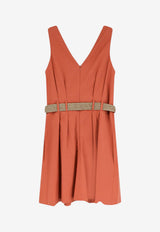 Brunello Cucinelli Monili-Embellished Mini Dress Orange ML140A5354C3980_TANGERINE_70211186