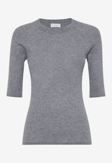 Brunello Cucinelli Cashmere-Blend Knit Top Gray M9A822200C072_CIOTTOLO_70211188