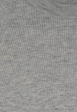 Brunello Cucinelli Cashmere-Blend Knit Top Gray M9A822200C072_CIOTTOLO_70211188
