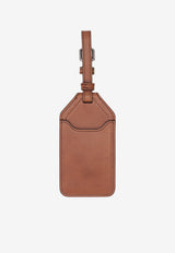 Miu Miu Leather Name Tag Bag Charm Brown 5TL6452IER_F0046