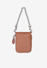 Miu Miu Logo Embossed Chain Wallet Brown 5ML0762IER_F0046