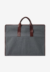 Brunello Cucinelli Nylon and Leather Garment Bag Gray MWN4CU390CAW48_GRIGIOBURGUNDY_70211205