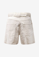 Sacai Belted Mini Denim Shorts Beige 2608435151_Beige_54429871
