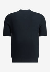 Brunello Cucinelli Knit Polo T-shirt Blue M29400015CW425_X_7200e6e7-5da3-4bc7-9226-9236223afd69