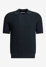 Brunello Cucinelli Knit Polo T-shirt Blue M29400015CW425_X_7200e6e7-5da3-4bc7-9226-9236223afd69
