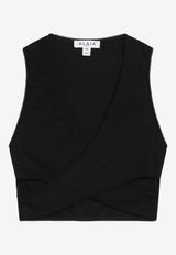 Alaïa Cropped Wrap Top Black AA9H1547J085DCO/T_ALAIA-995