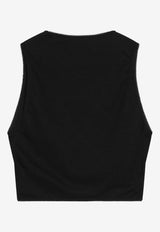 Alaïa Cropped Wrap Top Black AA9H1547J085DCO/T_ALAIA-995