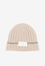 Brunello Cucinelli Ribbed Cashmere Beanie Beige M2240900CZ695_XBCNES_70014889
