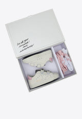 Golden Goose DB Kids Babies School Leather Sneakers and Socks Gift Set - Set of 3 Pink GIF00534F007129/T_GOLDE-11410