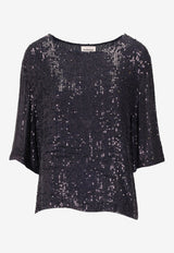 P.A.R.O.S.H Gamma Sequined Blouse Blue D311564GAMMA23_012