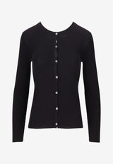 P.A.R.O.S.H Ribbed Crewneck Cardigan Black D520800CIPRIA26_013