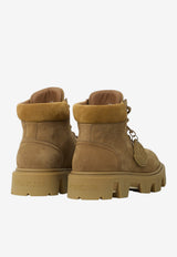Moncler Peak City Nubuck and Suede Ankle Boots Brown L209A4F00070-M6882-235