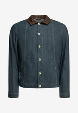 Brunello Cucinelli Leather-Collar Denim Jacket Blue MH2636914COH51_X_ccd670f3-bdfc-4dd7-b2a2-baa43b11c40c
