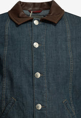 Brunello Cucinelli Leather-Collar Denim Jacket Blue MH2636914COH51_X_ccd670f3-bdfc-4dd7-b2a2-baa43b11c40c