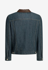 Brunello Cucinelli Leather-Collar Denim Jacket Blue MH2636914COH51_X_ccd670f3-bdfc-4dd7-b2a2-baa43b11c40c