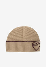 Chloé Heart Logo Knitted Beanie Beige CH26AKB03WCS218_d742a5e0-ca3d-4856-8a75-3cc1ca89ac5a
