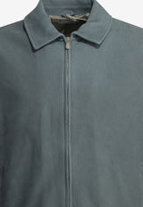 Brunello Cucinelli Nubuck Leather Jacket Blue MPMOP2071CLF40_X_0fb30498-118c-4020-9c3b-e845cd132da0