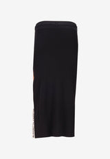 Elisabetta Franchi Knit Midi Skirt with Side-Bands Black GK27S61E2_685