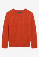 Polo Ralph Lauren Kids Boys Cable Knit Logo Sweater Orange 323877728500WO/T_POLOR-DJ