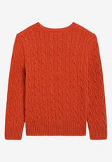 Polo Ralph Lauren Kids Boys Cable Knit Logo Sweater Orange 323877728500WO/T_POLOR-DJ