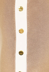 Elisabetta Franchi Knit Midi Skirt with Side-Bands Beige GK27S61E2_727