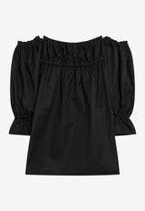 Saint Laurent Off-Shoulder Mini Dress Black 866202Y3A99/S_YSL-1000