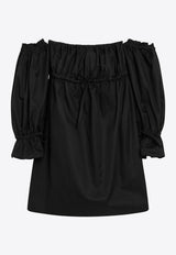 Saint Laurent Off-Shoulder Mini Dress Black 866202Y3A99/S_YSL-1000