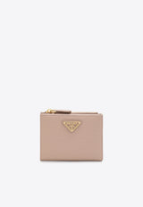 Prada Triangle Logo Saffiano Leather Zip Wallet Pink 1ML050QHH/T_PRADA-F0236
