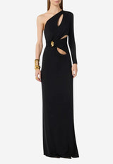 Elisabetta Franchi One-Shoulder Cut-Out Gown Black ABR2561E3_110