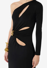 Elisabetta Franchi One-Shoulder Cut-Out Gown Black ABR2561E3_110