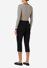 Elisabetta Franchi Striped Fitted Cardigan Monochrome MK04T61E2_685
