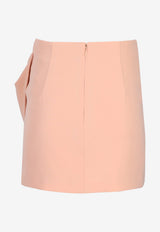 Elisabetta Franchi Macro-Bow Crepe Mini Skirt Pink GO18862E3_EA1