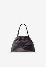 Stella McCartney Falabella Shiny Dotted Chamois Fabric Shoulder Bag Midnight 7B0144WP04894018_Darknavy_70224396