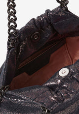 Stella McCartney Falabella Shiny Dotted Chamois Fabric Shoulder Bag Midnight 7B0144WP04894018_Darknavy_70224396