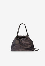 Stella McCartney Falabella Shiny Dotted Chamois Fabric Shoulder Bag Midnight 7B0144WP04894018_Darknavy_70224396