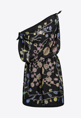 Versace One-Shoulder Floral Silk Mini Dress Multicolor 10258711A18673/T_VERSA-5BF10