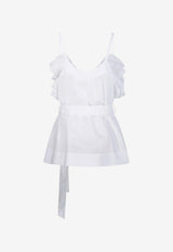 P.A.R.O.S.H Ruffled Sleeveless Top White D313354CANYOX26_001
