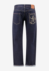 Dolce & Gabbana Embroidered DG Logo Straight-Leg Jeans Black GP14JZG8NM1S9001_Black_70014181
