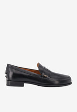 Tod's Logo Plaque Leather Loafers Black XXW19M0KK70LYGB999_Black_70014290
