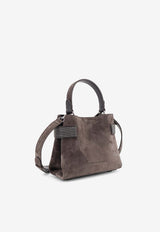 Brunello Cucinelli Small Essence Suede Crossbody Bag Black MBDLD2499C9795_Pepe_70014665