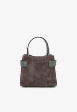 Brunello Cucinelli Small Essence Suede Crossbody Bag Black MBDLD2499C9795_Pepe_70014665