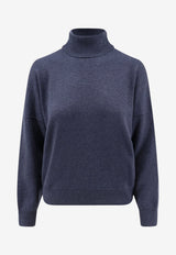 Brunello Cucinelli Turtleneck Cashmere Sweater Blue M12744403C7186_BLUFREDDO_70014825