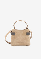 Brunello Cucinelli Monili Embellished Suede Crossbody Bag Beige MBDLD2499C9793_Miele_70014851