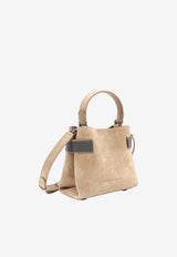 Brunello Cucinelli Monili Embellished Suede Crossbody Bag Beige MBDLD2499C9793_Miele_70014851