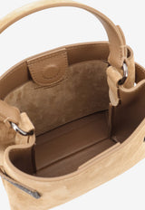 Brunello Cucinelli Monili Embellished Suede Crossbody Bag Beige MBDLD2499C9793_Miele_70014851