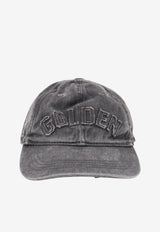 Golden Goose DB Golden Patch Faded Denim Baseball Cap Gray GUP02837P00273460188_ANTHRACITE_70224523